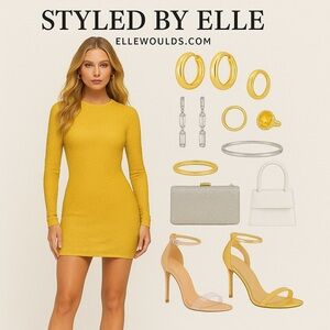 Pretty Little Thing NWT Chartreuse Embellished Mesh Bodycon Dress